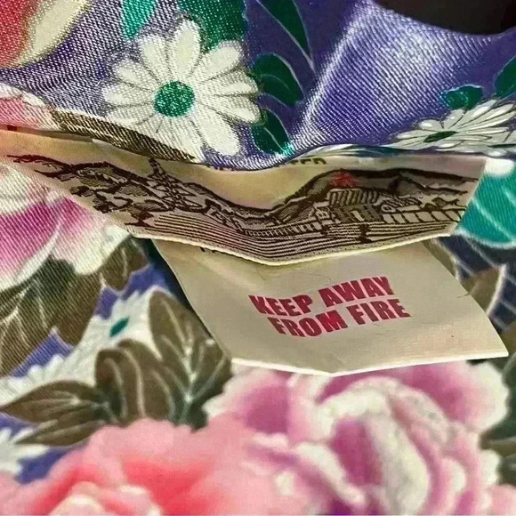 Beautiful Vintage Purple Cotton Kimono Floral All Over Print Japan 50 Authentic - Picture 3 of 9